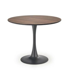 Stół okrągły do jadalni Malta 90 cm nowoczesny orzech na czarnej nodze Intesi