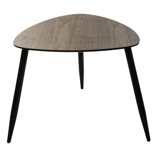 Zestaw 2 stolików kawowych Mileo S orzech drewniany do salonu wysoki loft Atmosphera