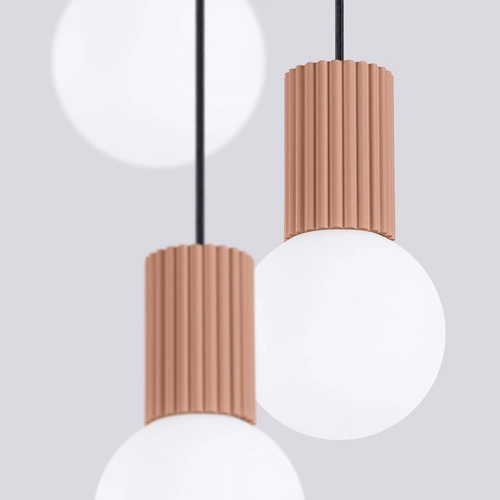 Lampa wisząca HALO 3P nowoczesna szklana beżowa do salonu i kuchni SOLLUX LIGHTING