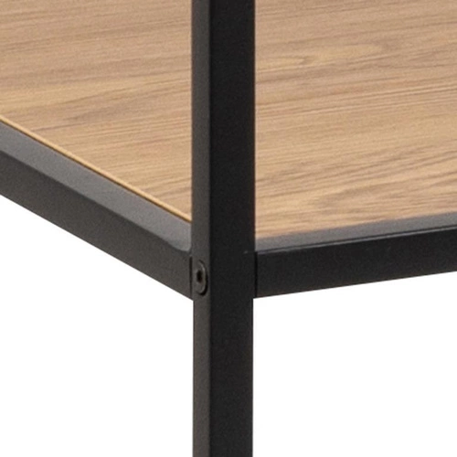 Nowoczesny stojący wieszak na ubrania z półkami Seaford dąb czarny do przedpokoju Actona