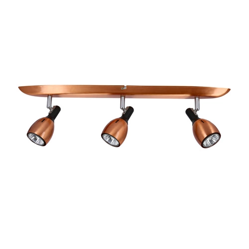 Lampa sufitowa Cross miedziana 3-punktowa regulowana do salonu, kuchni i jadalni