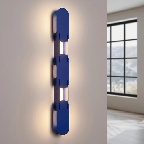 Kinkiet ścienny CHAIN 91 LED ultramaryna nowoczesny do salonu