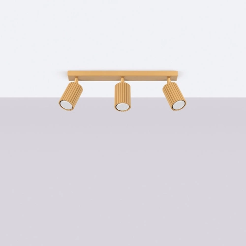 Plafon sufitowy KARBON 3L złoty glamour z ruchomym kloszem do salonu i sypialni SOLLUX