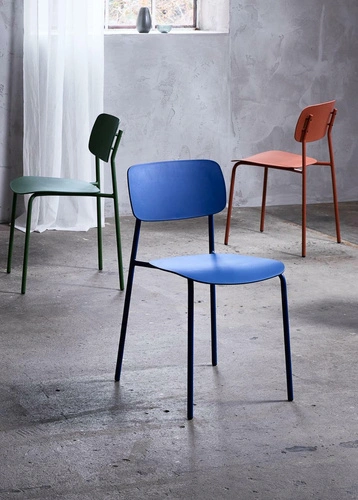 Krzesło Kirkland do jadalni i kuchni nowoczesne kobaltowe sztaplowane