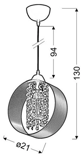 Lampa wisząca kula Andaro 21 brązowa do salonu i jadalni nowoczesna glamour 21 cm