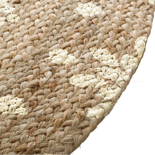 Dywan jutowy okrągły Gold Shine 115 cm boho do salonu i sypialni Atmosphera naturalny