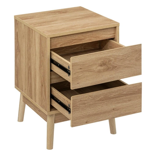 Szafka nocna Aabana 40 cm z 2 szufladami w stylu skandynawskim od 5five simply smart w naturalnym kolorze