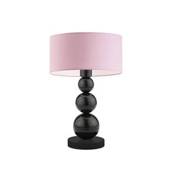 Lampka HONOLULU abażur jasny różowy stelaż czarny