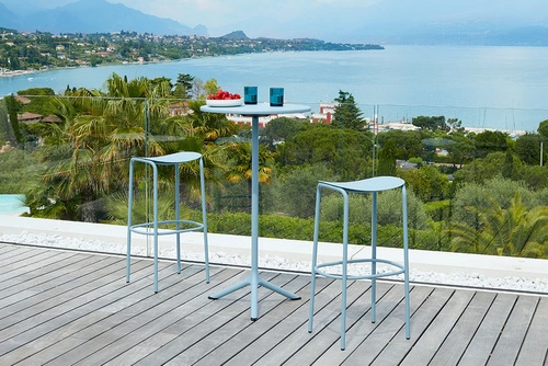 Hoker metalowy Trick 75 cm niebieski nowoczesny do kuchni i wyspy SCAB Design