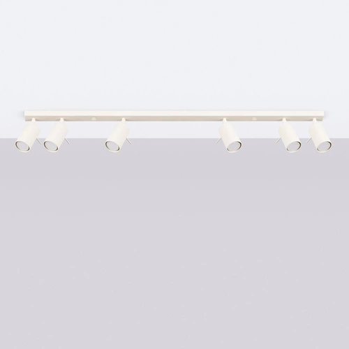 Plafon sufitowy RING 6L nowoczesny beżowy stalowy z ruchomymi kloszami do salonu