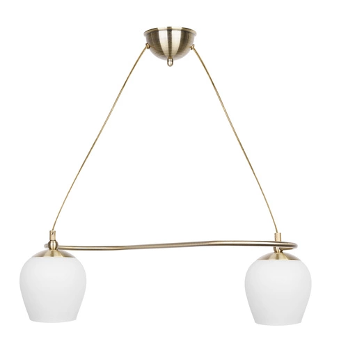 Lampa wisząca Serano patynowy 2x60W E27  klosz biały