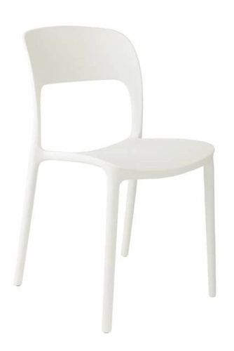 Krzesło do jadalni i ogrodu Flexi białe z tworzywa sztaplowane nowoczesne Intesi