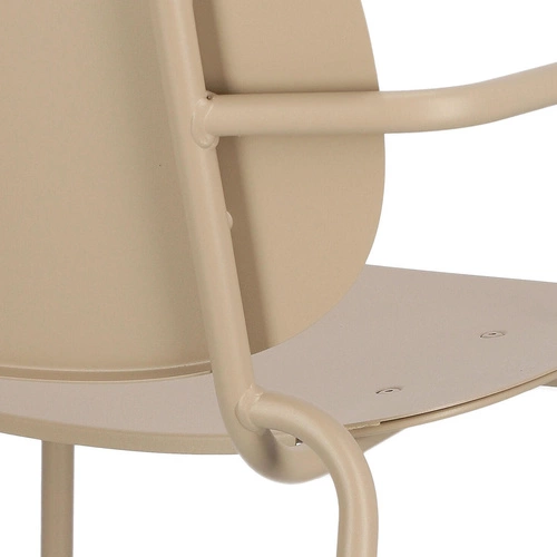 Krzesło metalowe Si-Si Arm SCAB Design beżowe z podłokietnikami do ogrodu i tarasu