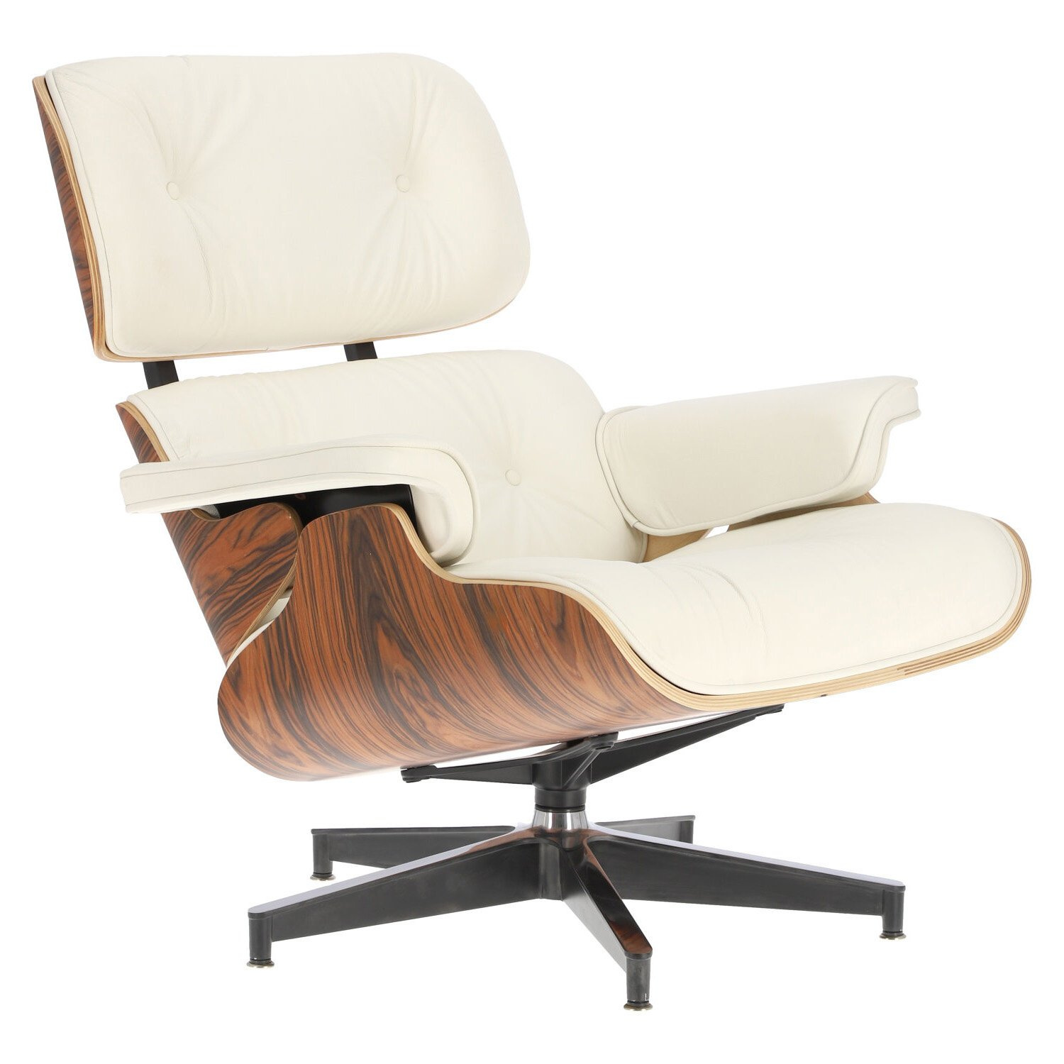 Fotel Vip biały/ rosewood