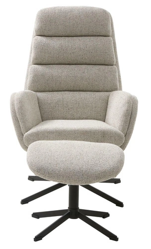 Fotel wypoczynkowy Sifton z podnóżkiem biały nowoczesny do salonu