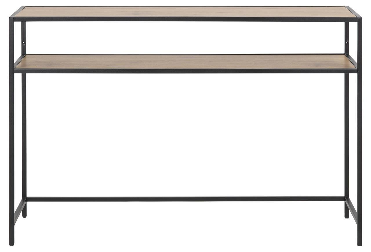 Konsola Seaford Slim industrialna wąska z półką dąb naturalny do przedpokoju i salonu Actona