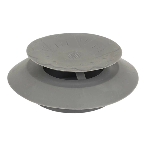 Korek do zlewu silikonowy szary Intesi nowoczesny uniwersalny do kuchni i łazienki 6 cm