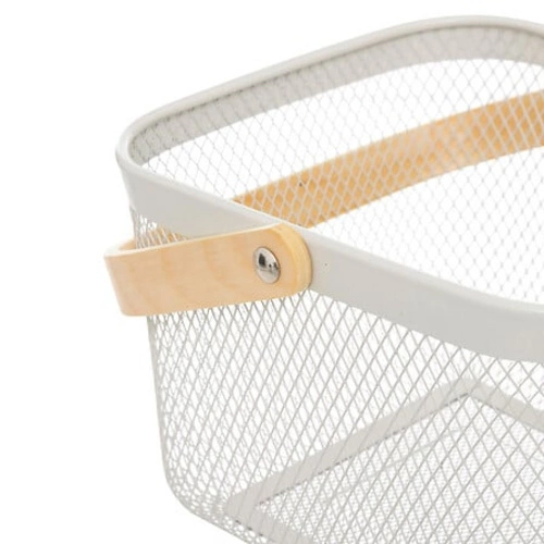 Kosz Mayaj kwadratowy metalowy            beżowy/biały