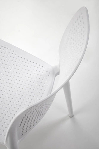 Krzesło ogrodowe z tworzywa Sylie białe Intesi nowoczesne do ogrodu i na taras sztaplowane