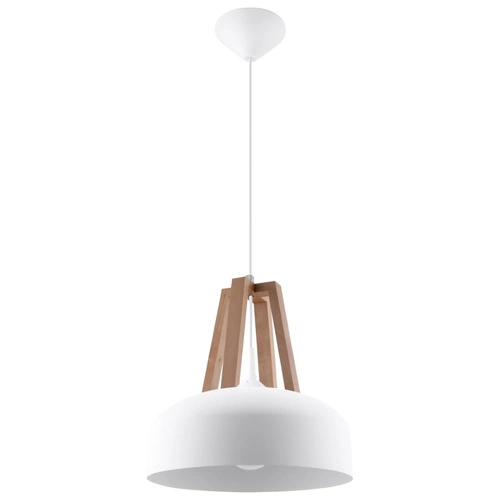 Lampa wisząca CASCO biała/naturalne drew