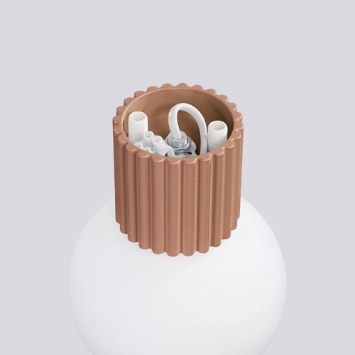 Nowoczesny kinkiet ścienny HALO mocca IP44 beżowy do sypialni i salonu aluminium szkło