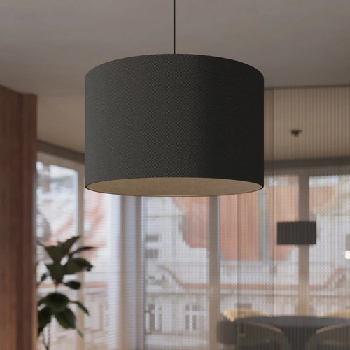 Lampa wisząca czarna NOVA 30 minimalistyczna z tkaniny do salonu regulowana wysokość
