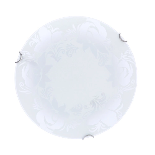 Plafon sufitowy Beris 30 okrągły szklany biały nowoczesny do salonu i sypialni