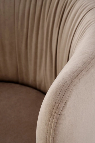 Krzesło tapicerowane welurowe Itzal beżowe do jadalni nowoczesne z czarnymi nogami Intesi