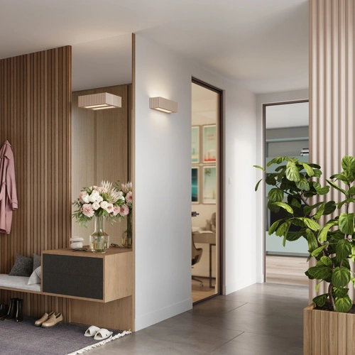 Kinkiet ścienny RIGATA taupe nowoczesny ceramiczny do salonu
