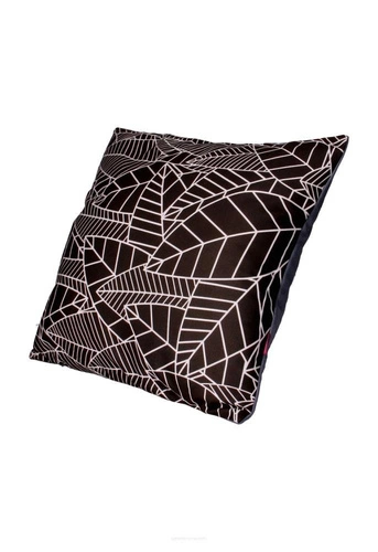 Poduszka dekoracyjna welurowa Weed czarno-biała antyalergiczna do salonu 40x40 cm