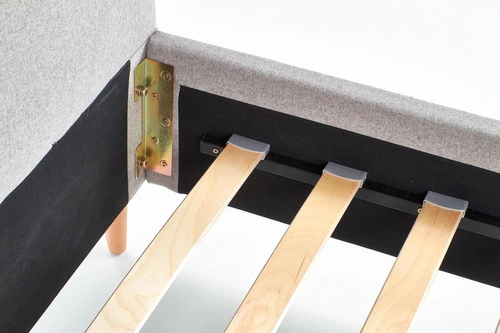 Łóżko tapicerowane Dori 160x200 szare do sypialni nowoczesne z oparciem Intesi