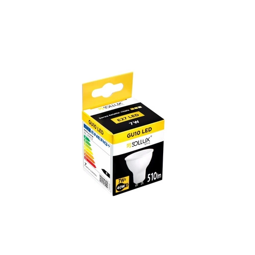 Żarówka LED GU10 7W 3000K 510lm Sollux Lighting do reflektora ciepła energooszczędna