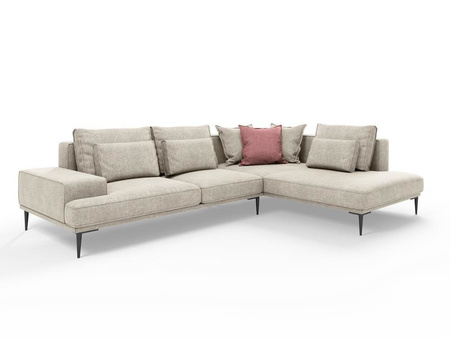 Narożnik z funkcją spania Liege Beige, Coral,  Structured Fabric, Structured Fabric,  prawostronny