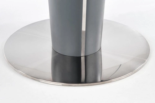 Stół rozkładany okrągły Cardo Intesi szary nowoczesny do jadalni na jednej nodze 120-160 cm