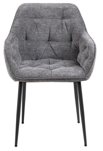 Krzesło tapicerowane Brooke antracytowe do jadalni nowoczesne z podłokietnikami Actona