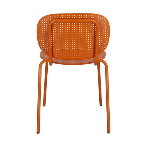 Krzesło metalowe Si-Si Dots SCAB Design nowoczesne do ogrodu tarasu i restauracji pomarańczowe