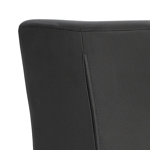 Krzesło tapicerowane ekoskóra Asama Actona czarne do jadalni nowoczesne na metalowych nogach