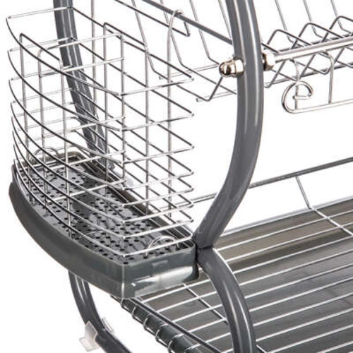 Ociekacz do naczyń dwupoziomowy stal nierdzewna na blat z tacą na sztućce 5five simply smart