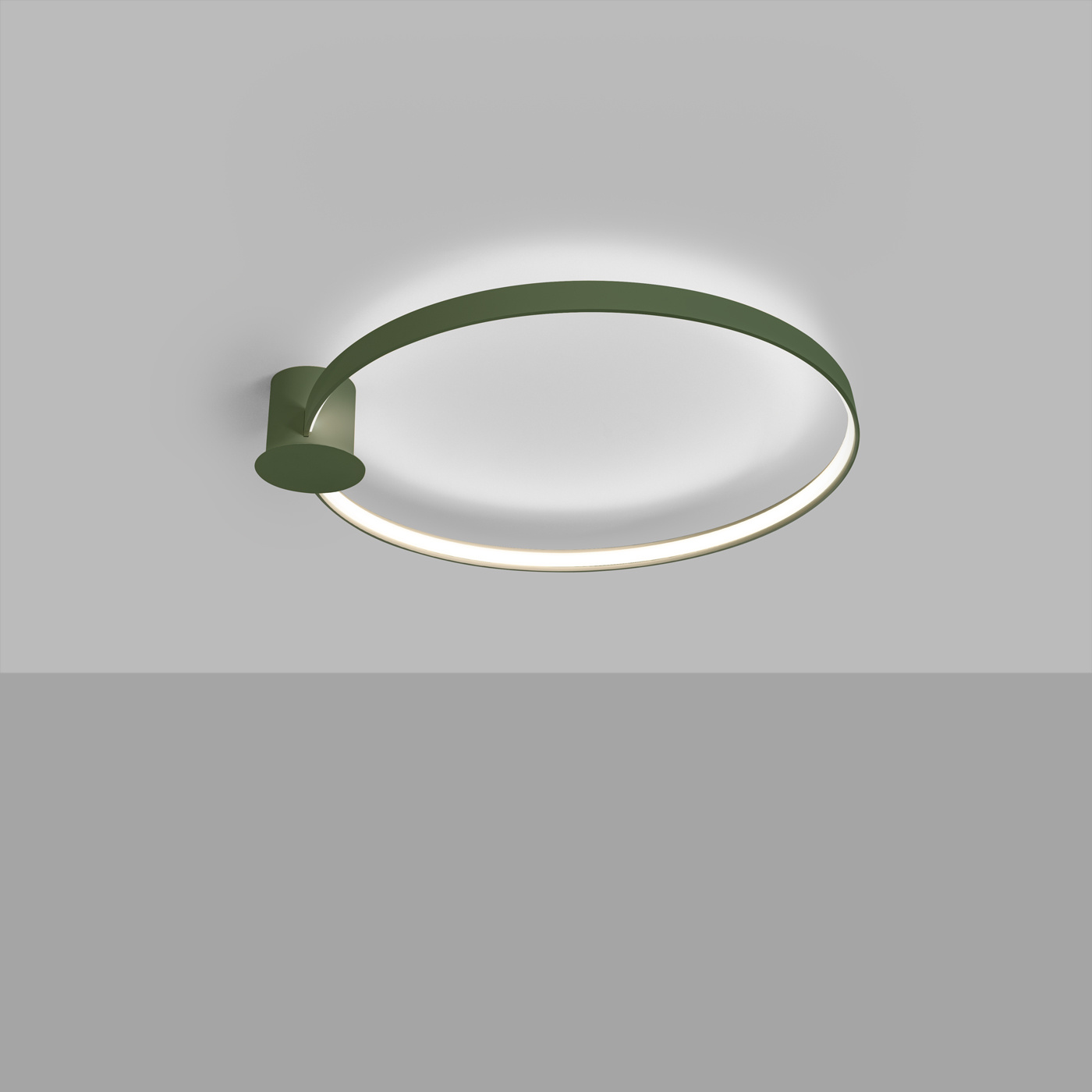 Plafon sufitowy LED RIO 78 nowoczesny oliwkowy okrągły do salonu i sypialni Thoro