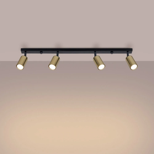 Plafon nowoczesny WINX 4L czarny złoty stalowy do salonu i sypialni Sollux Lighting
