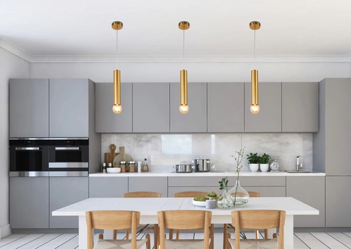 Lampa sufitowa Austin Slim złota tuba 30 cm metalowa do salonu i jadalni Ledea