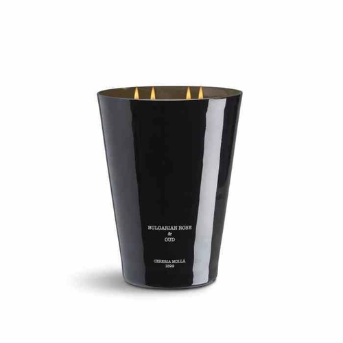 Świeca zapachowa sojowa XXL Cereria Molla Bulgarian Rose & Oud czarna do salonu