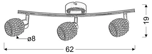 Nowoczesna lampa sufitowa Clear 3-punktowa regulowana do salonu kuchni lub jadalni