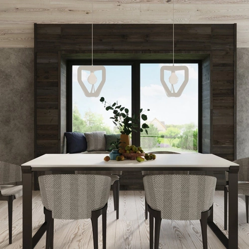 Lampa wisząca Tres biała nowoczesna metalowa do salonu, kuchni lub nad wyspę 33 cm