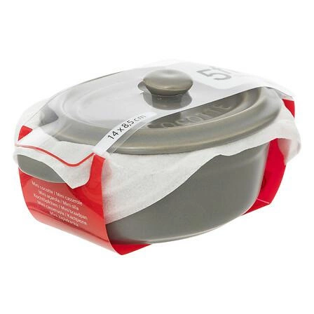 Ceramiczne naczynie do zapiekania Atmosphera owalne szare 8.5x11 cm do zapiekanek