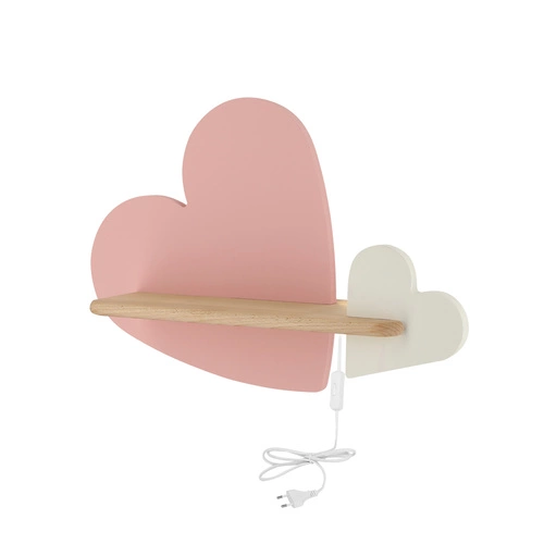 Kinkiet Heart lampa 5W LED 4000K iq kids z przew różowy+biały