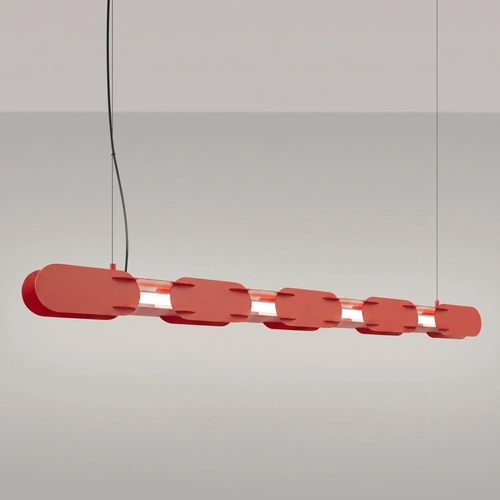 Lampa wisząca CHAIN LED czerwona 158 cm nad wyspę do jadalni