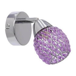 Kinkiet ścienny glamour Clear fioletowy szklany regulowany do sypialni i salonu CANDELLUX