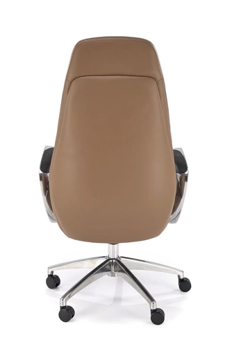 Fotel biurowy ergonomiczny obrotowy Nolvia cappuccino skórzany z podłokietnikami do biura