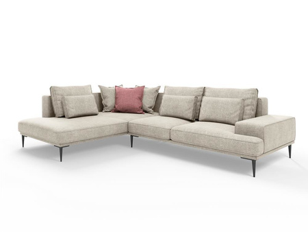 Narożnik z funkcją spania Liege Beige, Coral,  Structured Fabric, Structured Fabric,  lewostronny